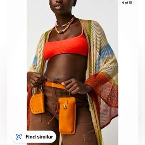 Free People Change Me Up Leather Bag in Whiskey Brown